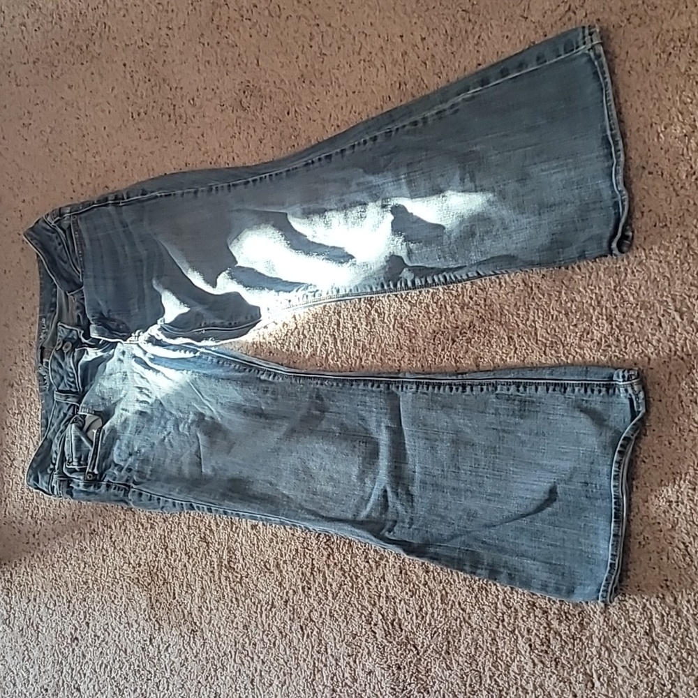 Women American Eagle Outfitters Light Blue Bootcut Jeans Size 12 Short